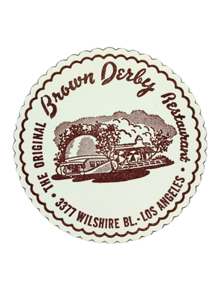 Item #259 Original Brown Derby Restaurant Coaster