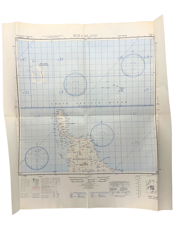 Item #339 Buka Island Map 1942. Army Map Service.