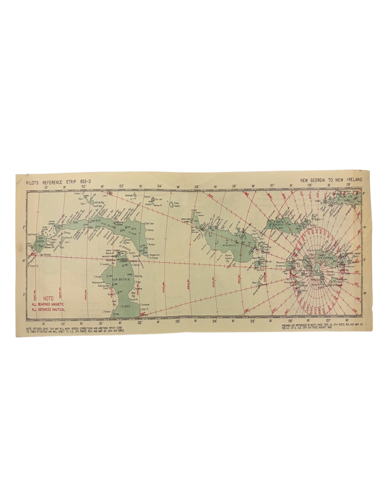 Item #342 Pilots Reference Strip 955-D: New Georgia to New Ireland. 955th Engineer Topography Company.