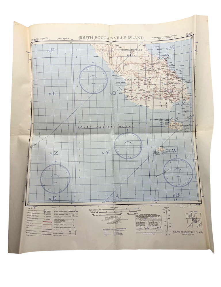 Item #344 South Bougainville Island Map 1942. Army Map Service.